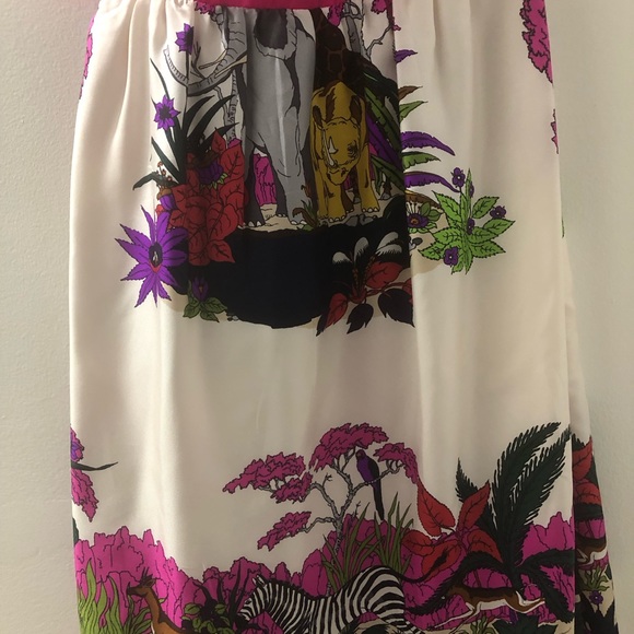 Tibi Halterneck Wrap Silk Collared Dress Animal Print With Pockets Size 2 - Picture 3 of 11